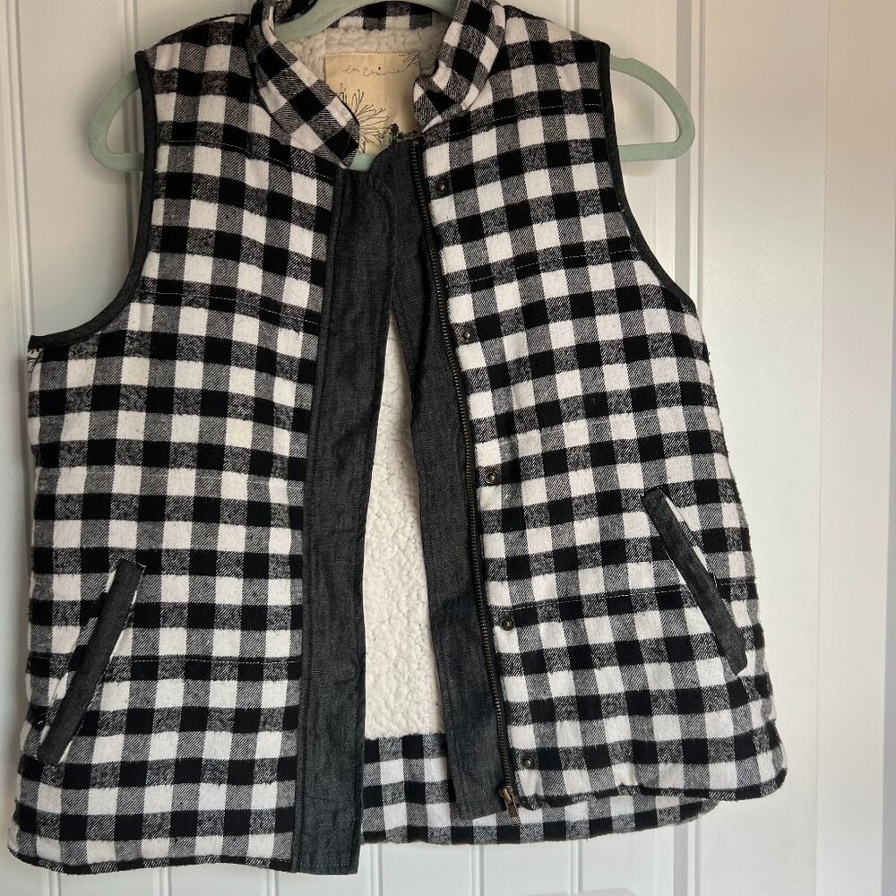 Black & White Buffalo Plaid Vest